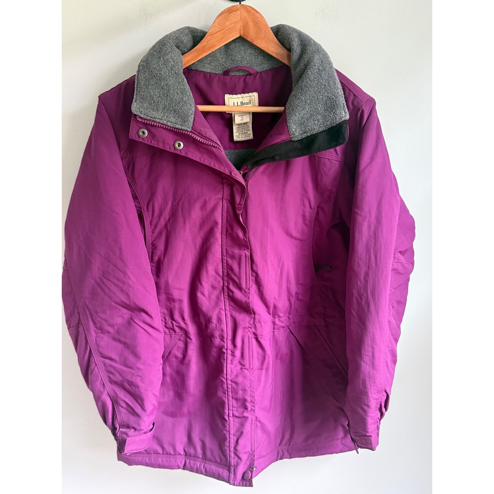 LL Bean Womens Wild Berry Purple Thinsulate Polartec Winter Parka Small Pet‎